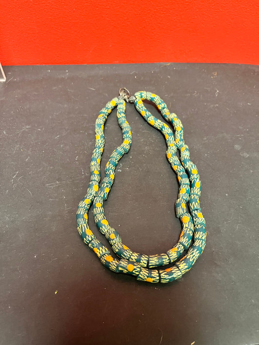 Stunning African antique trade bead, glass necklace  each strand about 20 inches long  wonderful quality