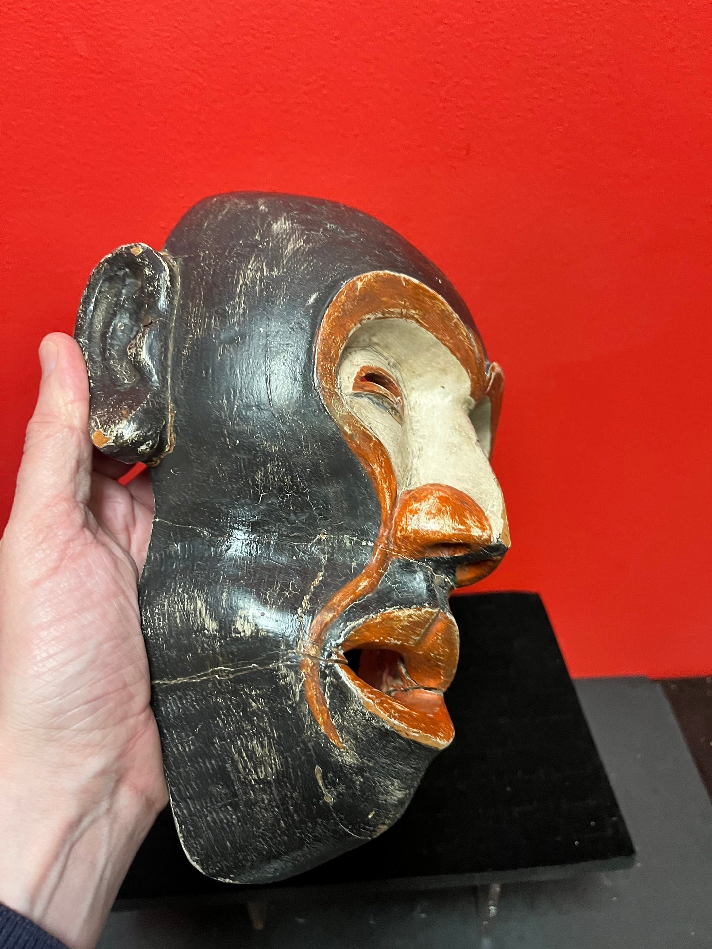 A Spectacular rare late 19 century African Congolese  monkey human ceremonial mask  as is condition so see photos  wow  11 x 8“ wide