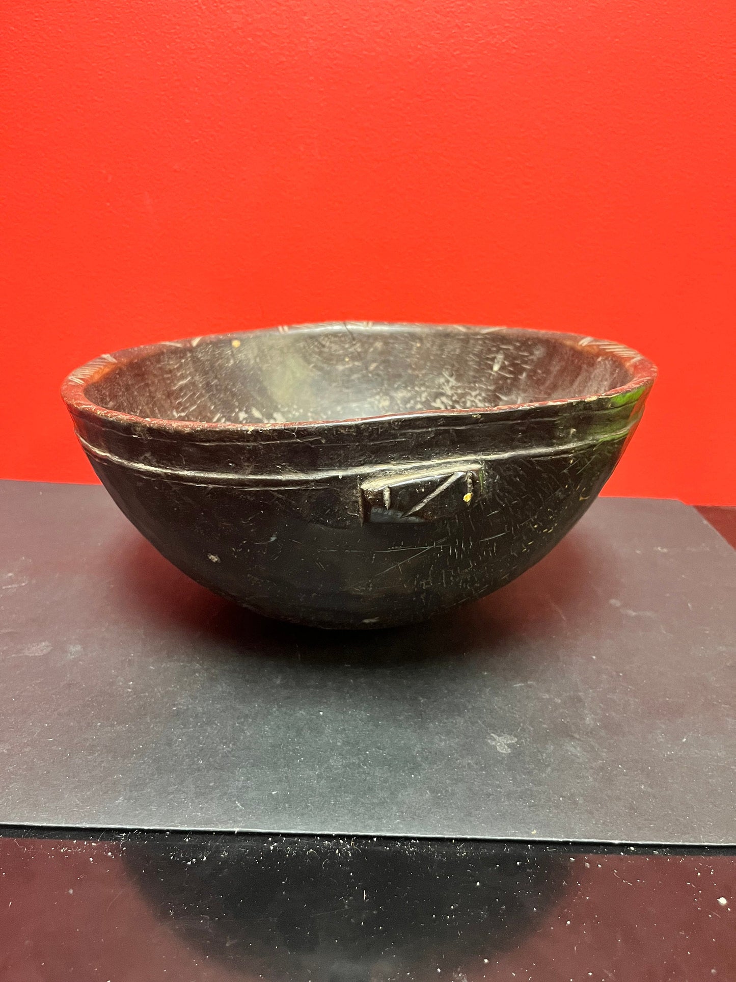 Simple and fantastic 12 x 7 high late 19 century African bowl   possibly used for day-to-day activity  great patina and condition - wow