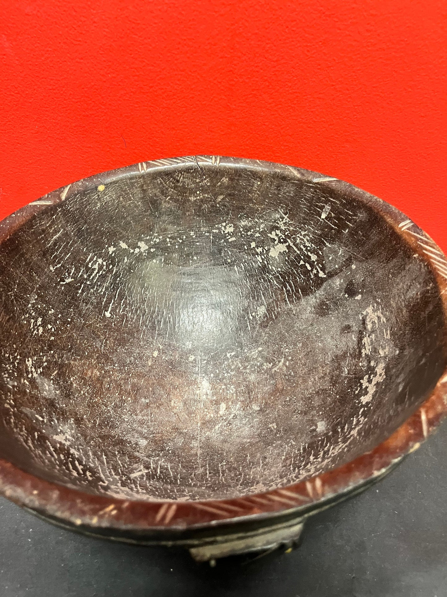 Simple and fantastic 12 x 7 high late 19 century African bowl   possibly used for day-to-day activity  great patina and condition - wow