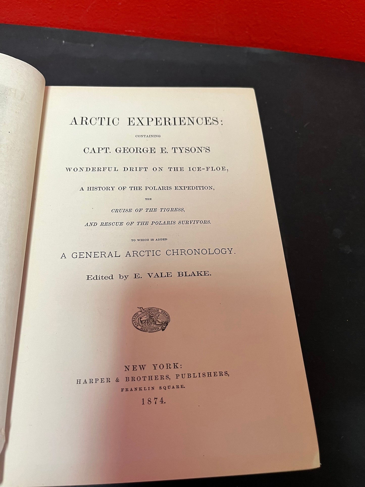 Absolutely fabulous 1874 first edition Arctic experiences Book published in New York pretty good condition condition and no cover - wow