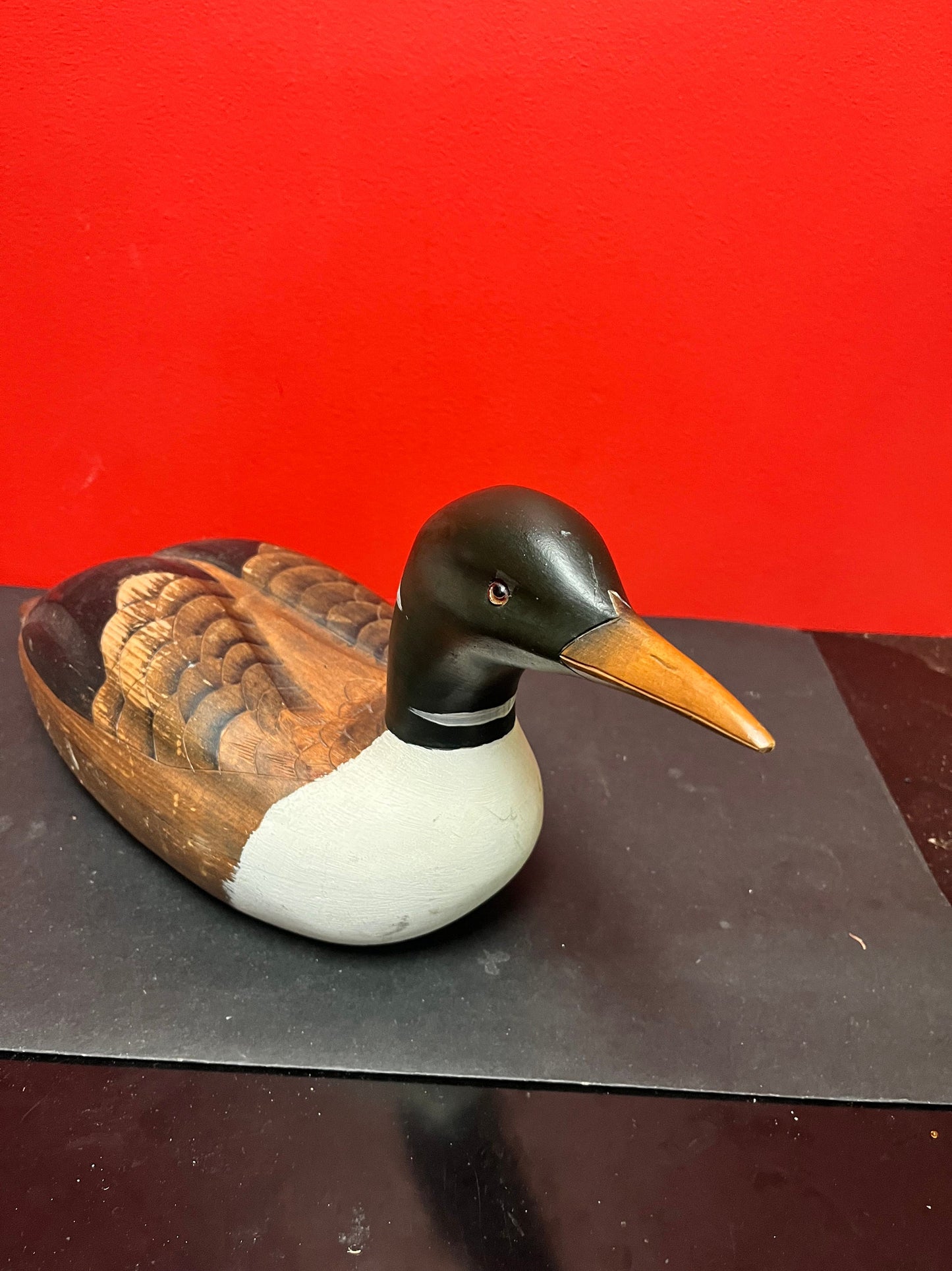 20 x 8 high Canadian signed handmade wooden duck decoy with great detail