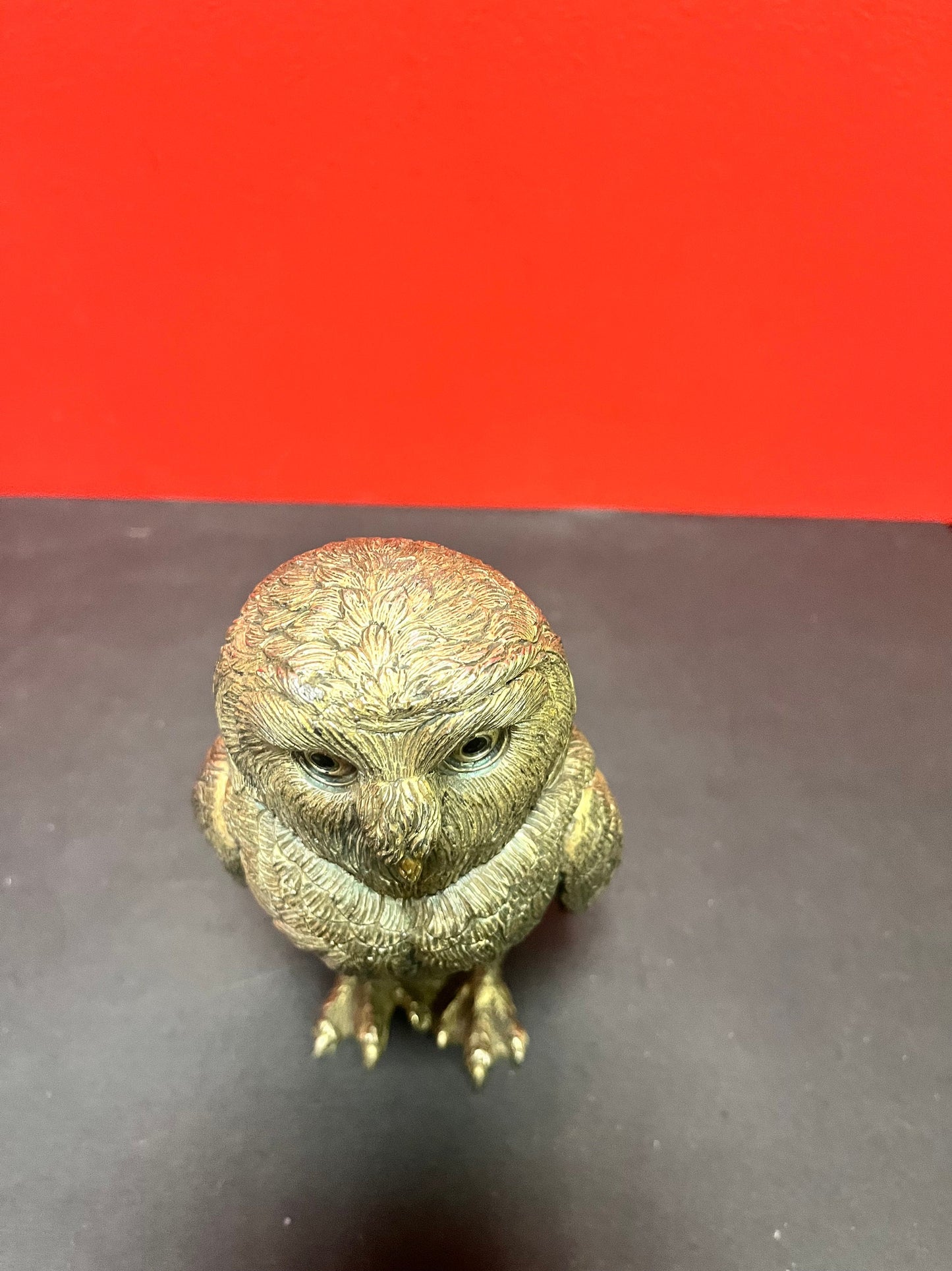 6.5 inches Italian silver plate owl  2 .5 kg  great detail  older piece