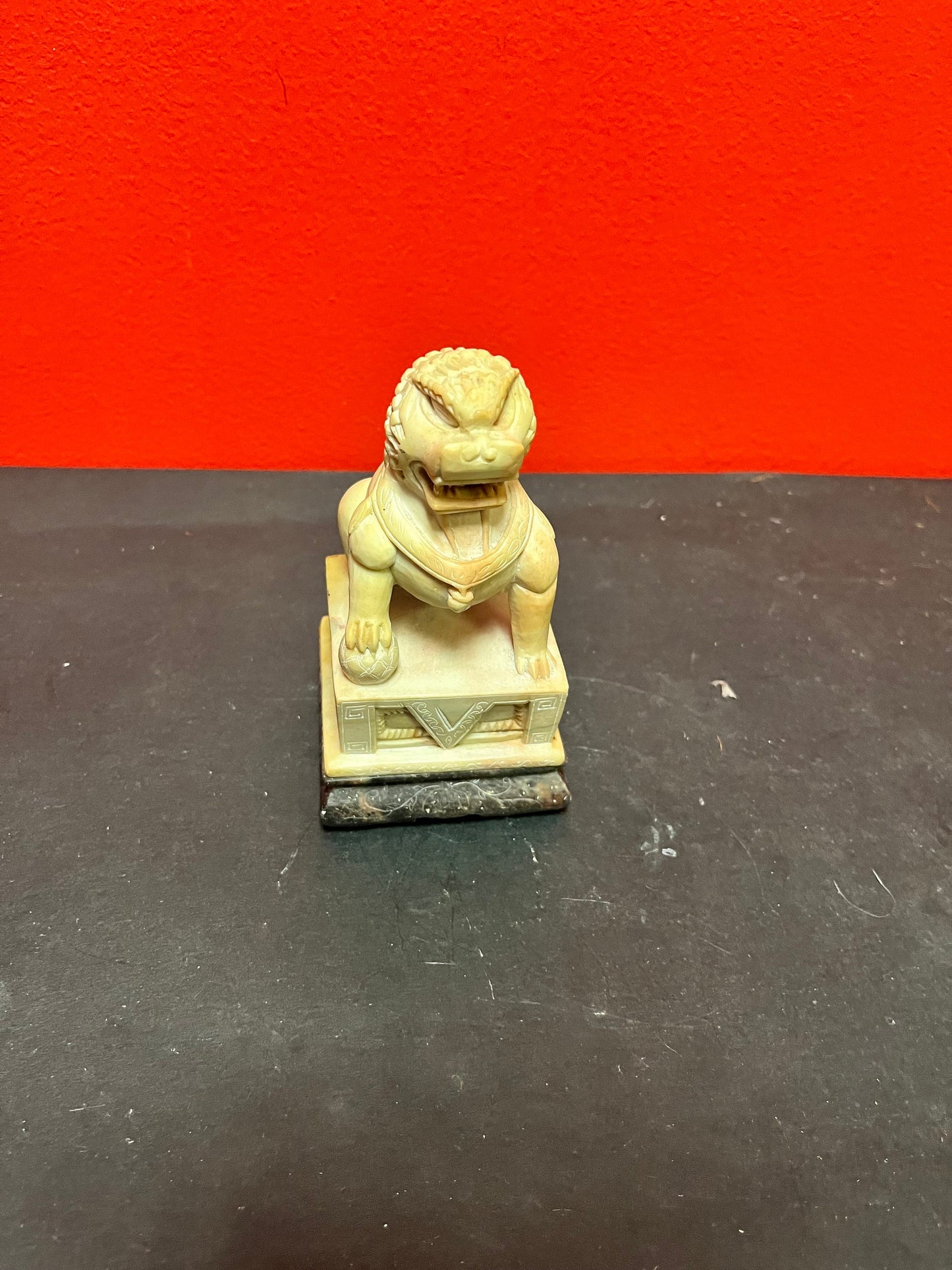 5 inch tall, Asian Chinese soapstone foo dog  great condition