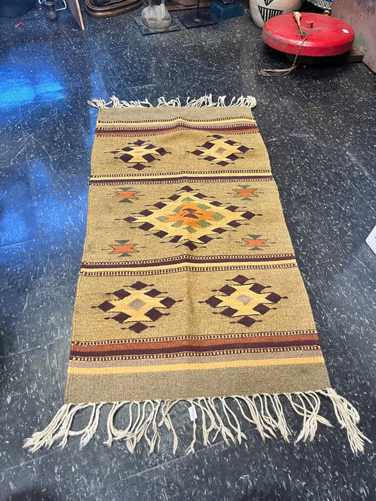 Beautiful 45 x 21 small authentic Navajo rug carpet  beautiful condition and unique colours