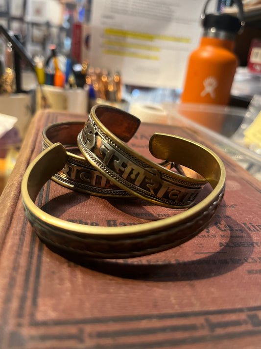 Lot 3 copper Nepalese bracelets  2.5 inches wide each