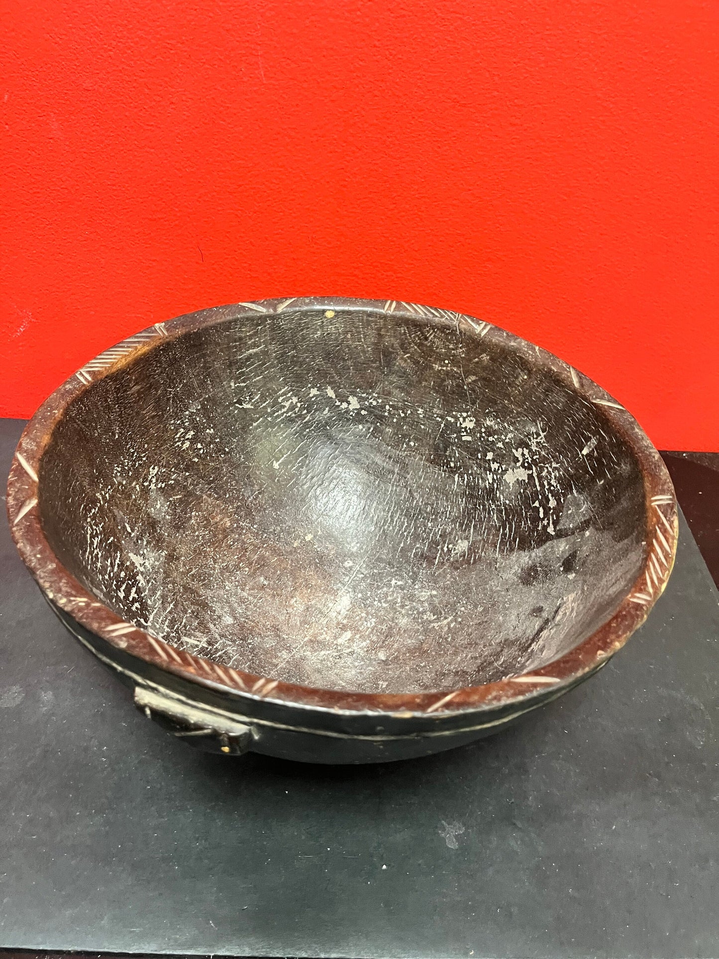 Simple and fantastic 12 x 7 high late 19 century African bowl   possibly used for day-to-day activity  great patina and condition - wow