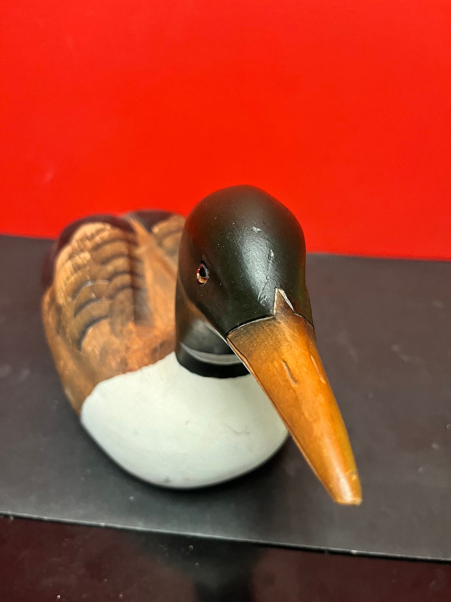 20 x 8 high Canadian signed handmade wooden duck decoy with great detail