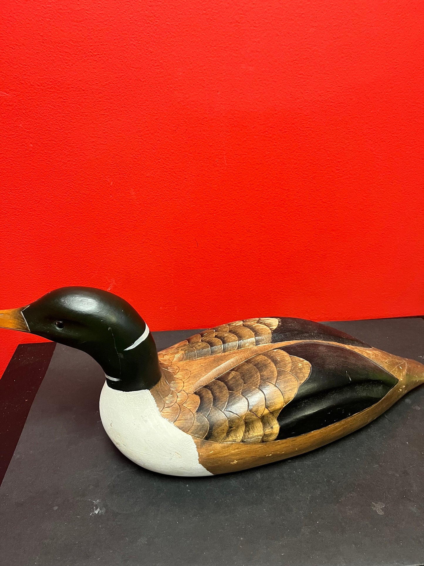 20 x 8 high Canadian signed handmade wooden duck decoy with great detail