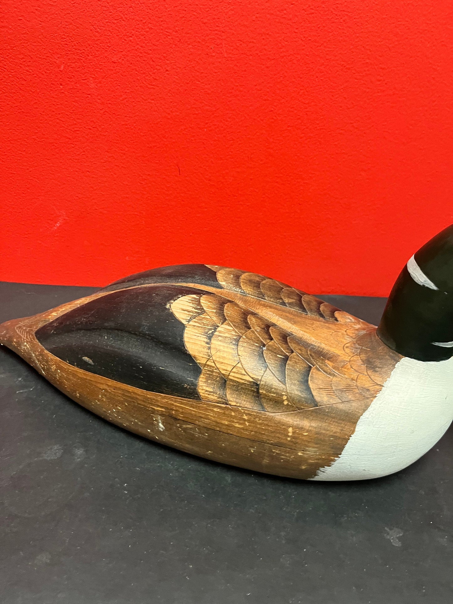 20 x 8 high Canadian signed handmade wooden duck decoy with great detail