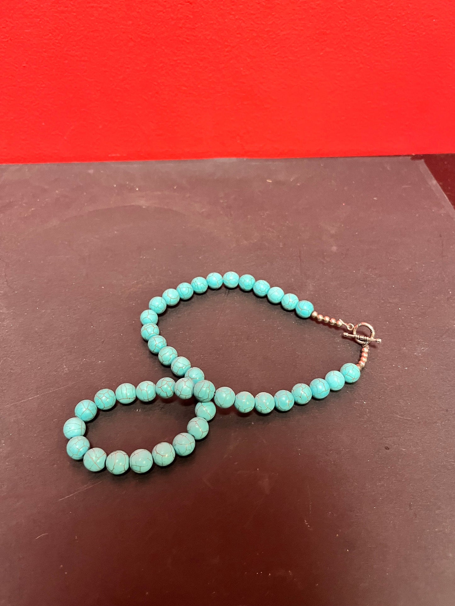 Lovely turquoise necklace   southwestern approximately 19 inches long  lovely quality