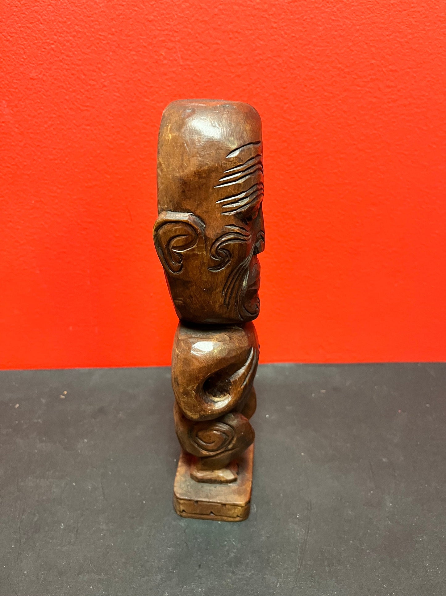 Beautiful Older Maori 10 inch tall, heavy wooden statue with great detail