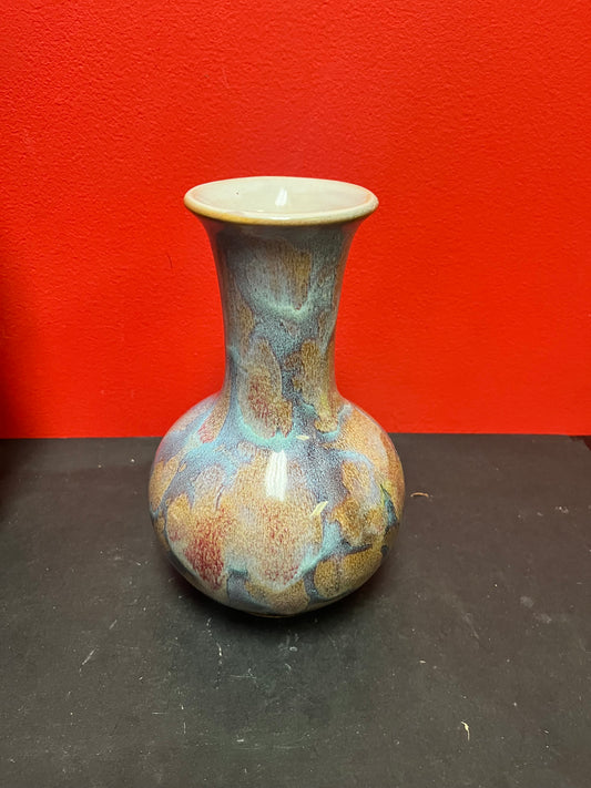 9 Inch vintage Asian handmade vase  volcanic explosion  amazing look and  quality