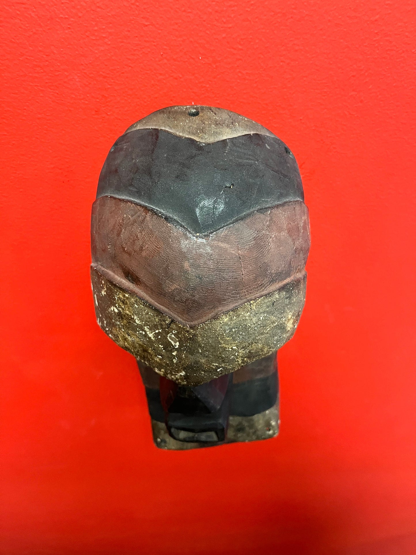 Studying antique African 13 x 6 Congo KIFWEBE mask  fabulous condition  museum quality piece of African history  wow