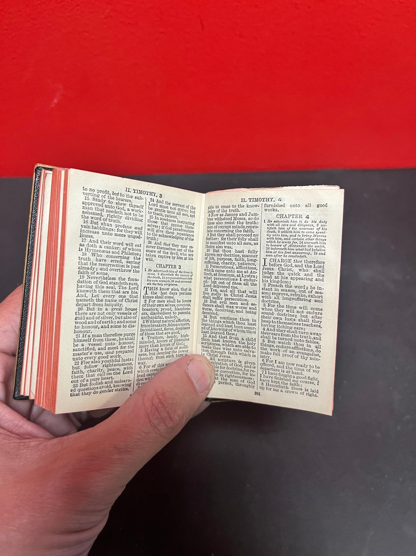 Lovely 1933 wood bound bible  5 x 3 x 1 thick  so cool