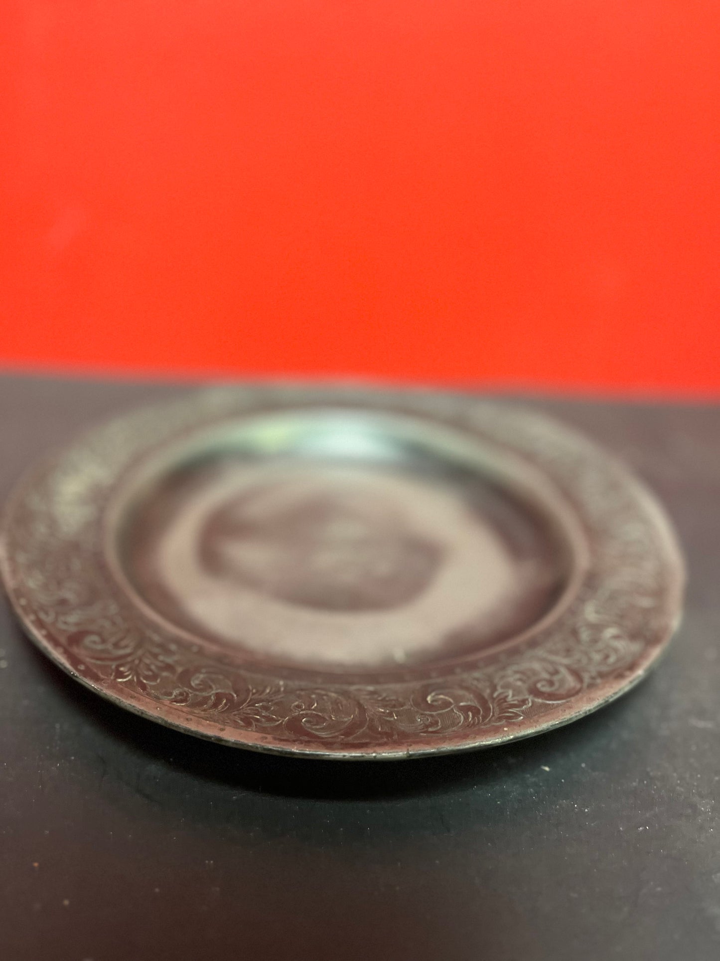 10 inch 18th century pewter  church collection change plate   so amazing patina  Rare and beautiful  religious antiquity - wow