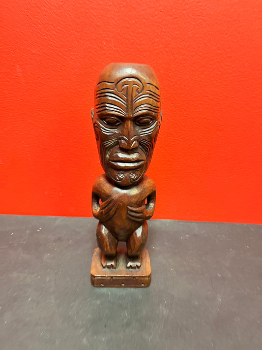 Beautiful Older Maori 10 inch tall, heavy wooden statue with great detail