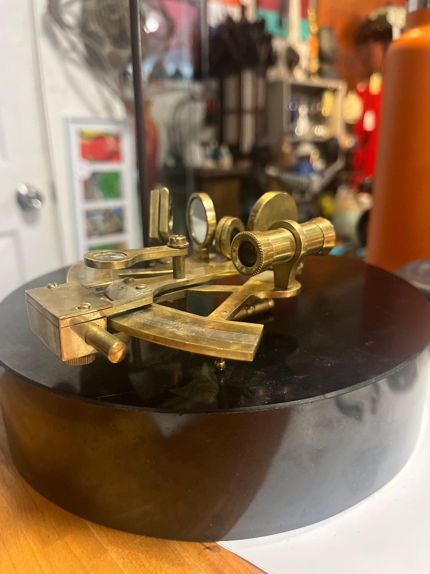 5 inch older brass sextant