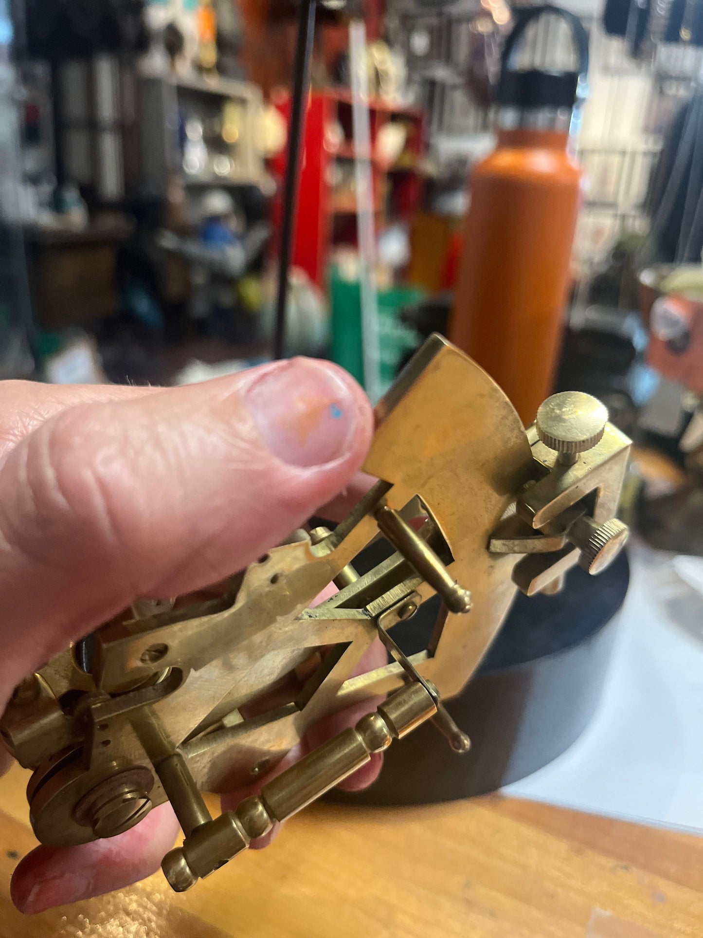 5 inch older brass sextant