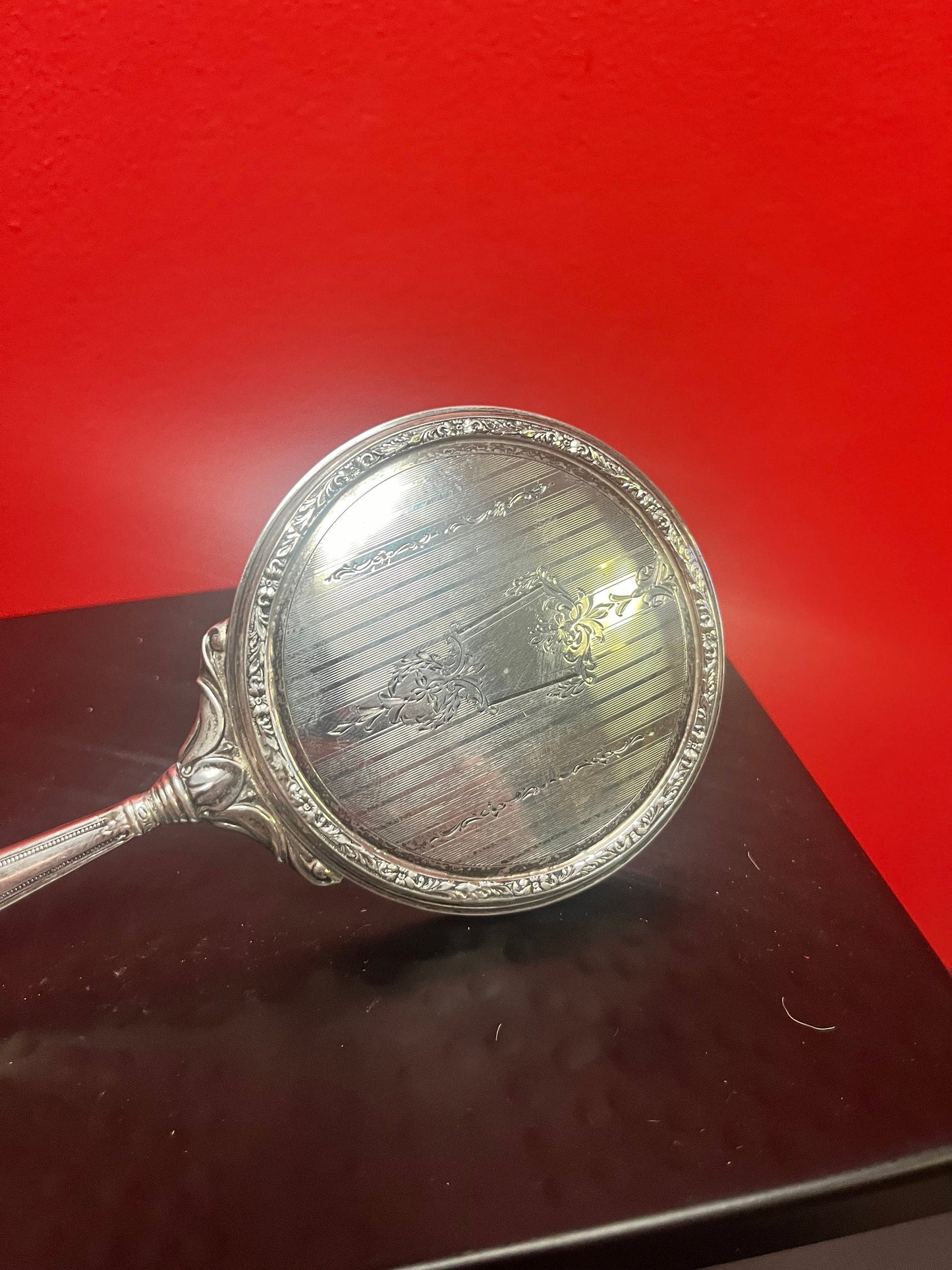 8 inch long Canadian Birks  sterling hand mirror  minor cloudiness on mirror - priced accordingly