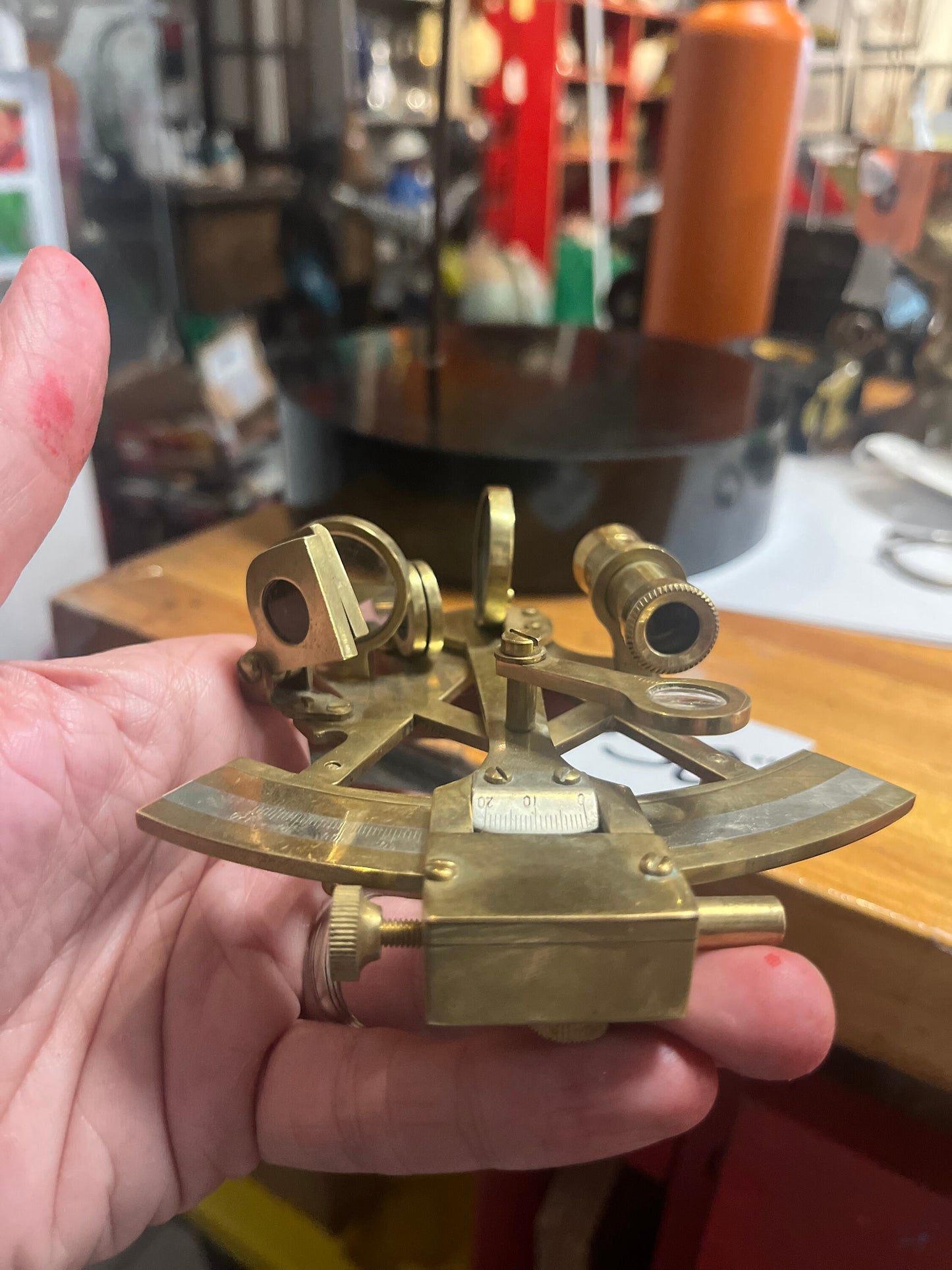 5 inch older brass sextant