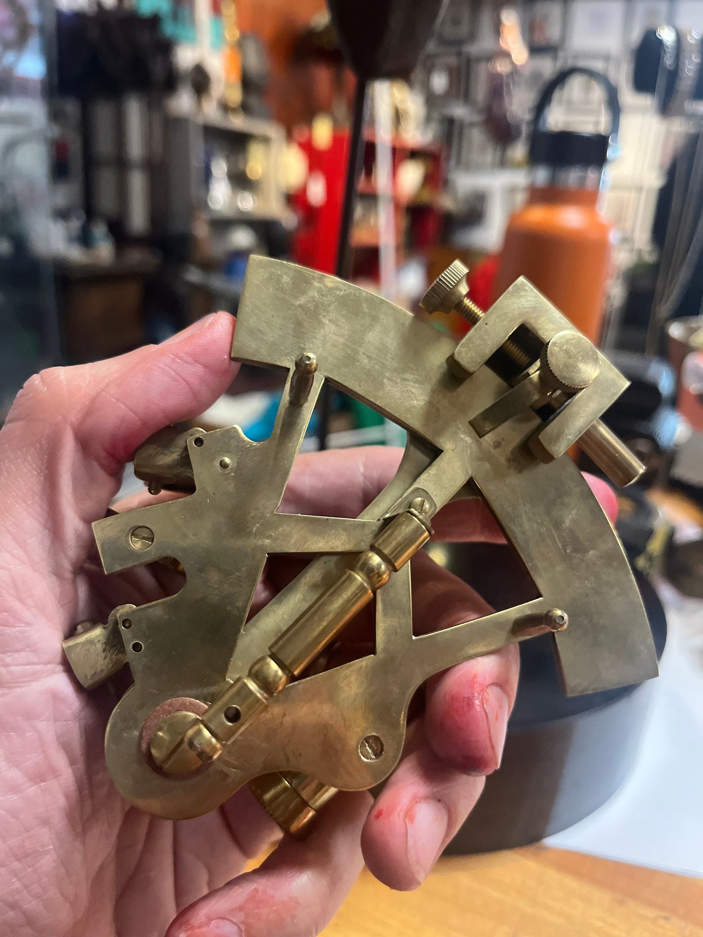 5 inch older brass sextant