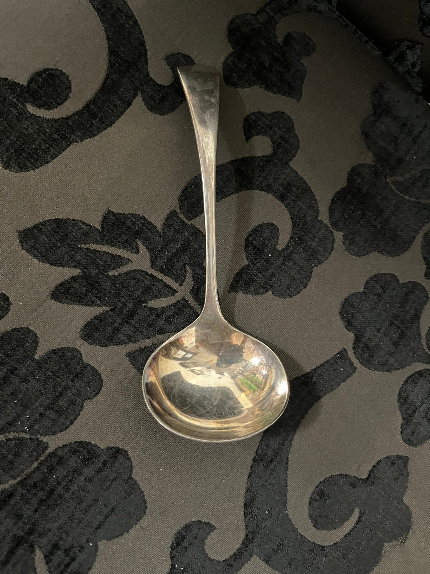 7 inch long, antique silver plated ladle  Nice condition