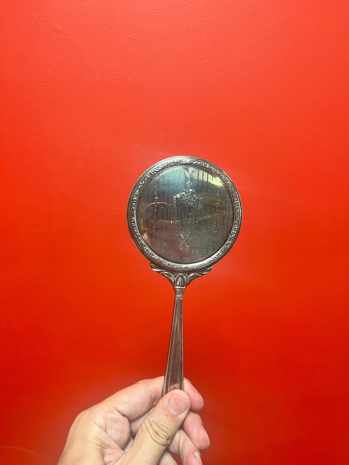 8 inch long Canadian Birks  sterling hand mirror  minor cloudiness on mirror - priced accordingly