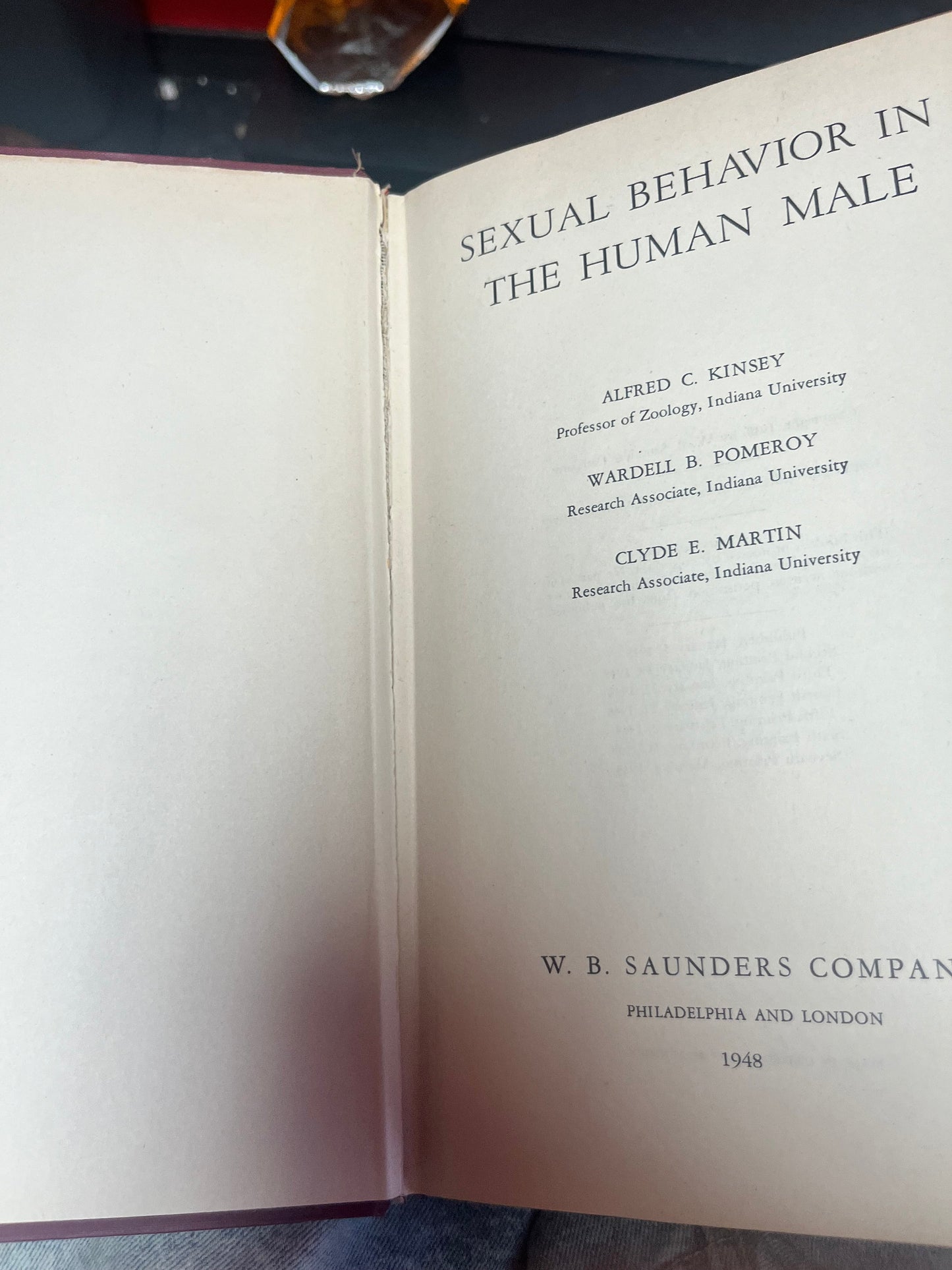 Sexual behaviour in the human male book  1948 804 pages  good condition - great gift