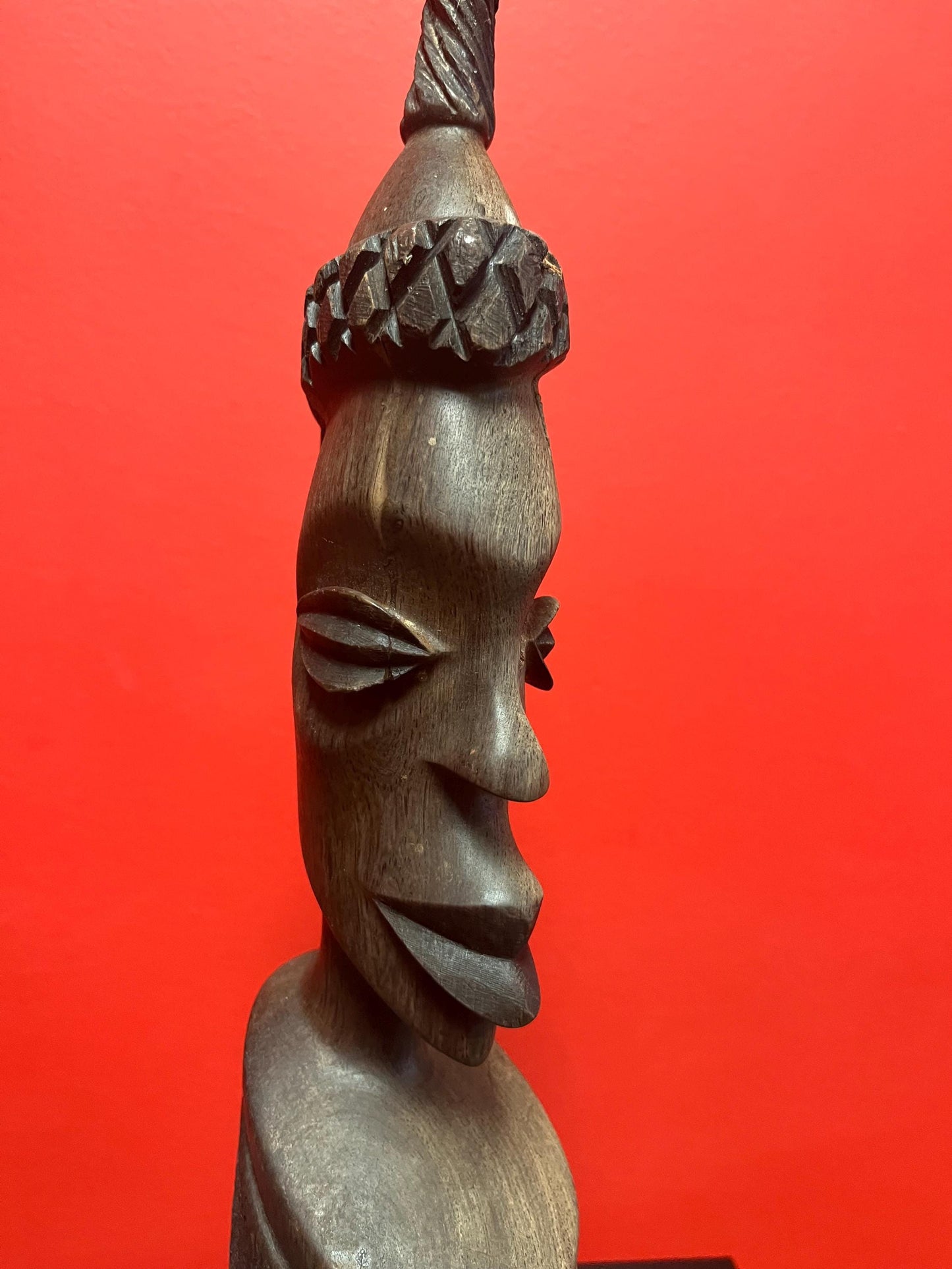 Older 15 inch tall African bust of a lady  nice condition in detail - great value