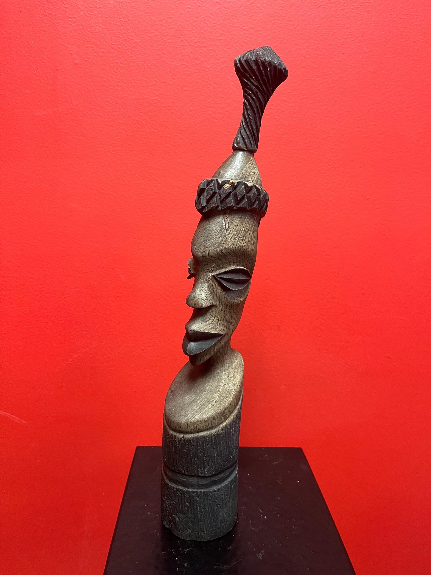 Older 15 inch tall African bust of a lady  nice condition in detail - great value