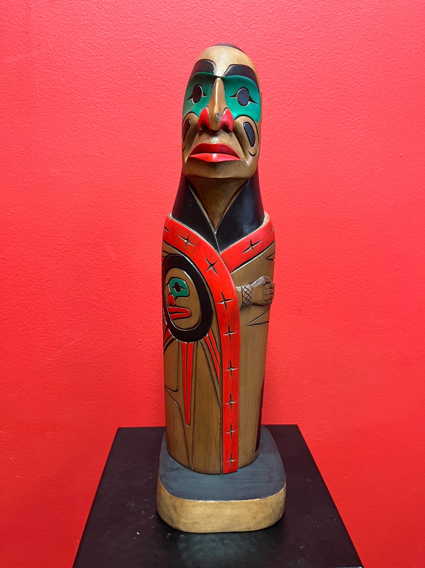 Stunning 14 inch indigenous first nations Pacific northwest coast totem pole  One of a kind and unsigned