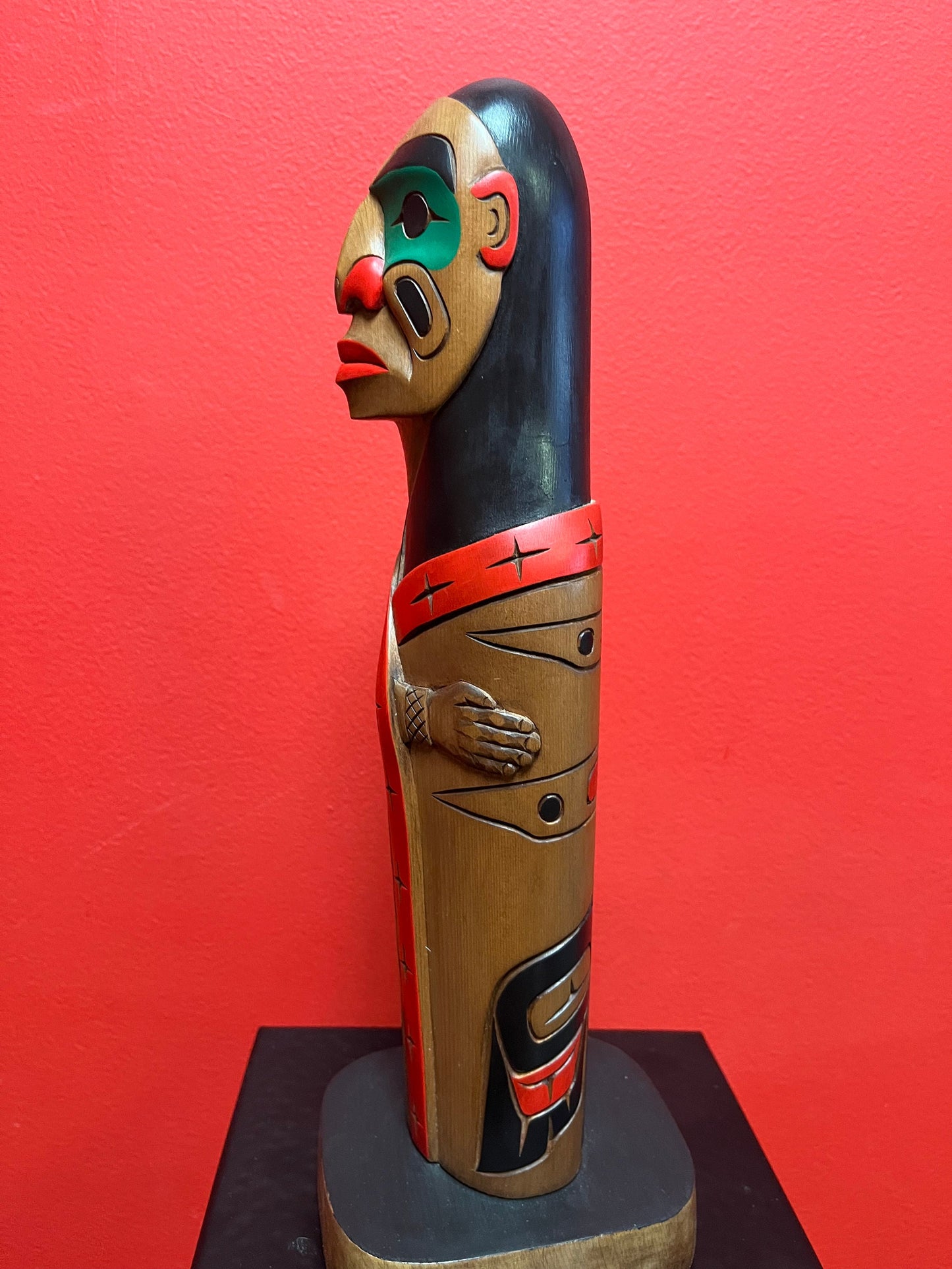 Stunning 14 inch indigenous first nations Pacific northwest coast totem pole  One of a kind and unsigned