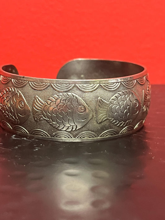 2 1/2 inch wide untested silver fish Cuff