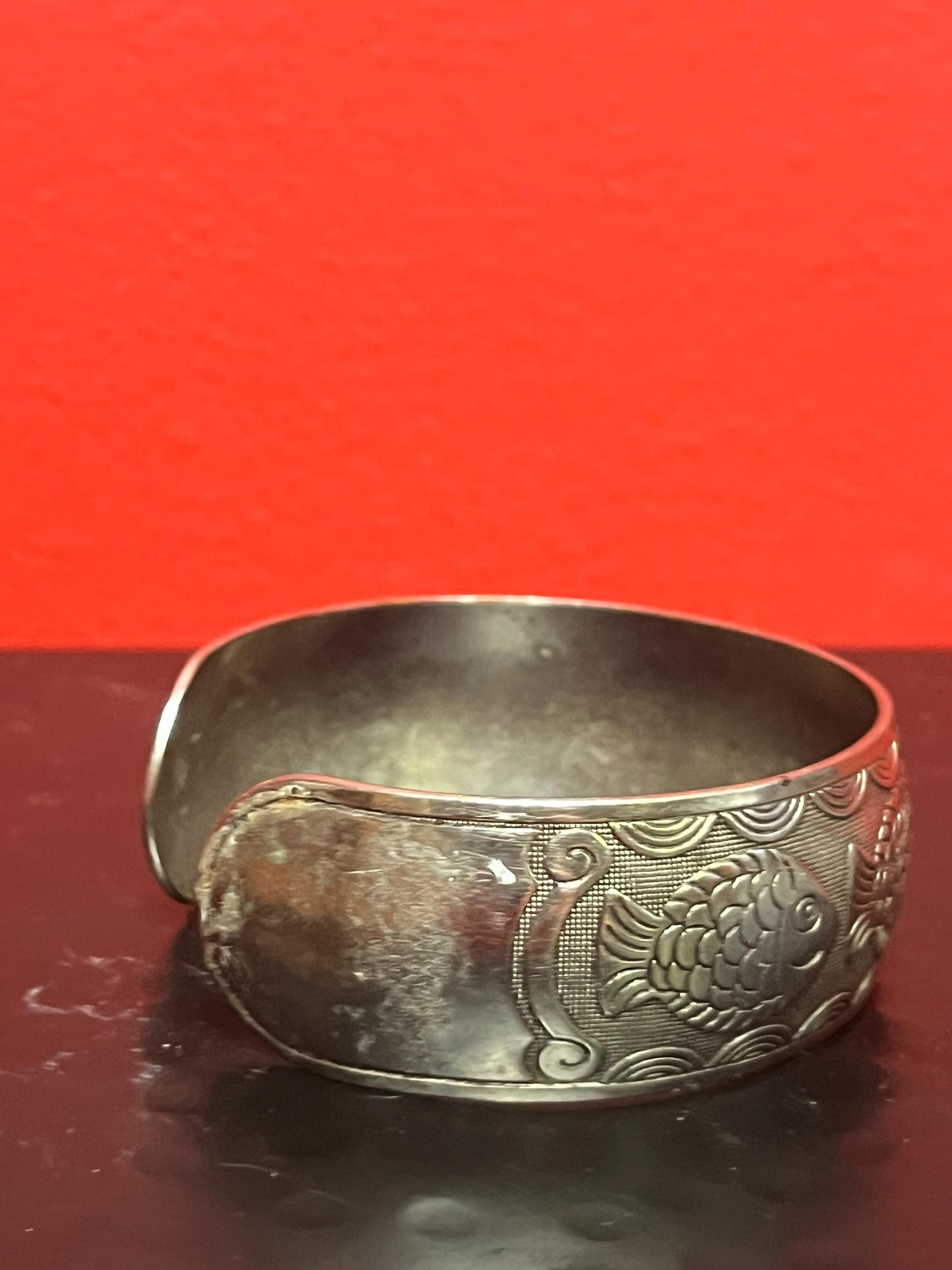 2 1/2 inch wide untested silver fish Cuff