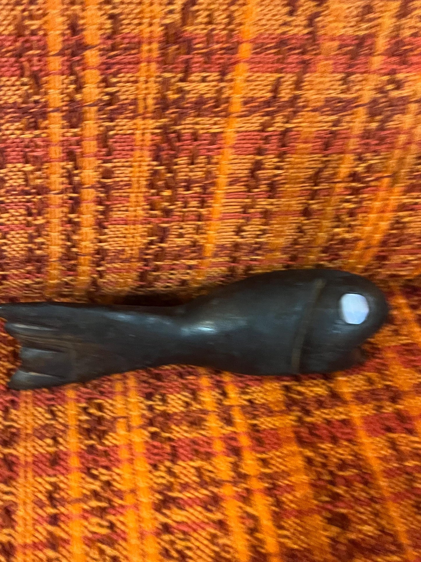 Spectacular 5 inch long early antique indigenous first nations wooden bottle   with new screws  great eyes  wow