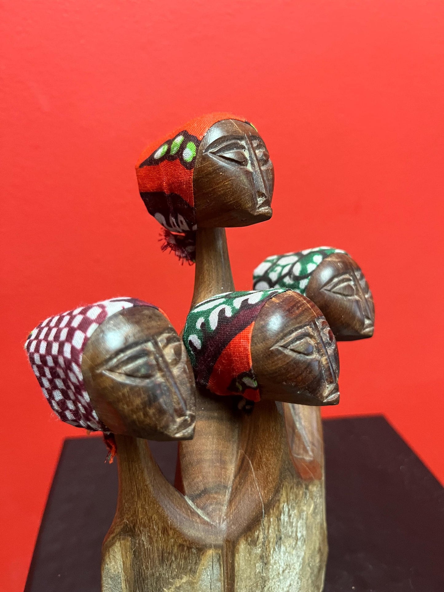 Beautiful 7 inch tall African statue of women  older well detailed piece