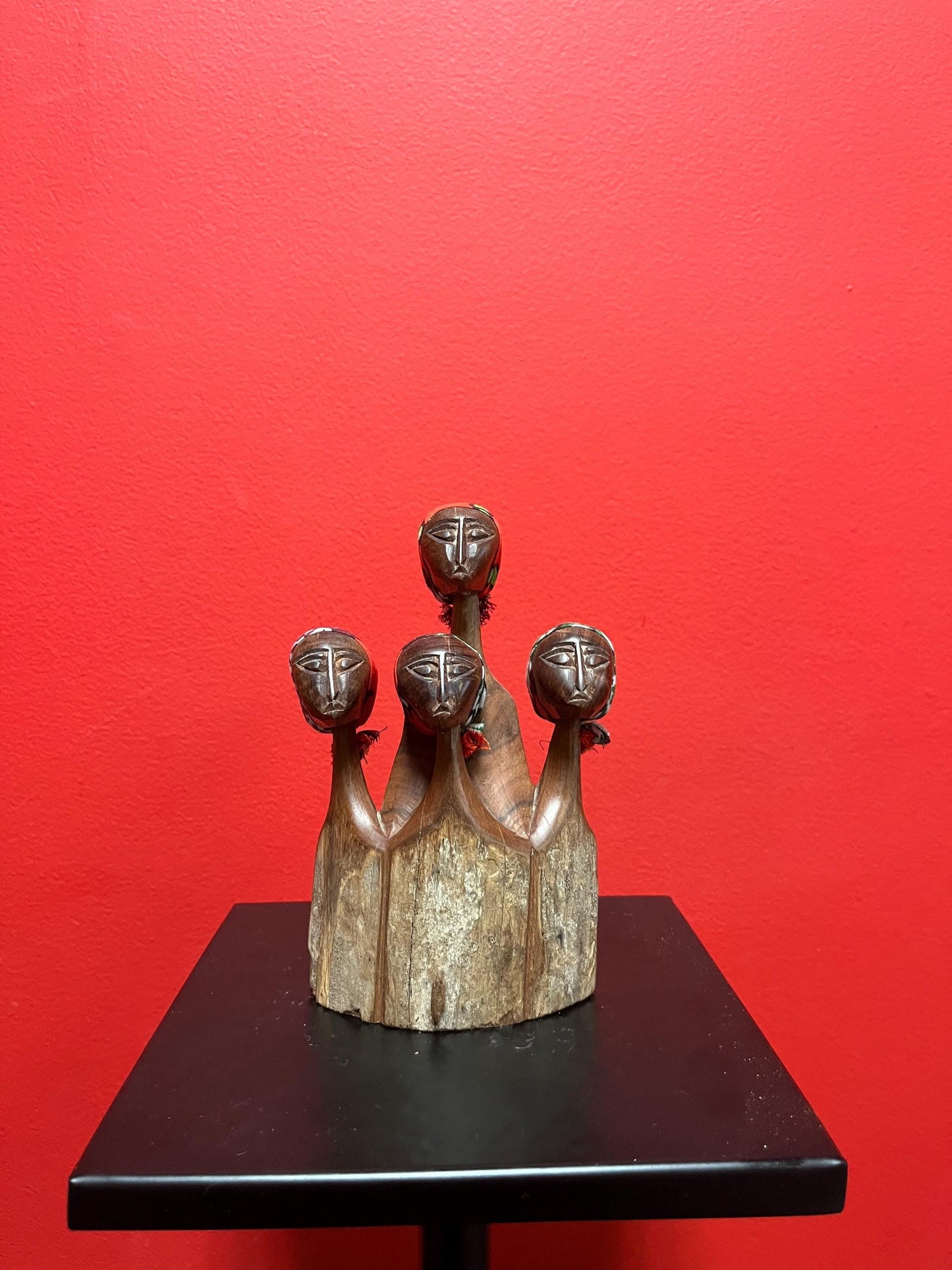 Beautiful 7 inch tall African statue of women  older well detailed piece