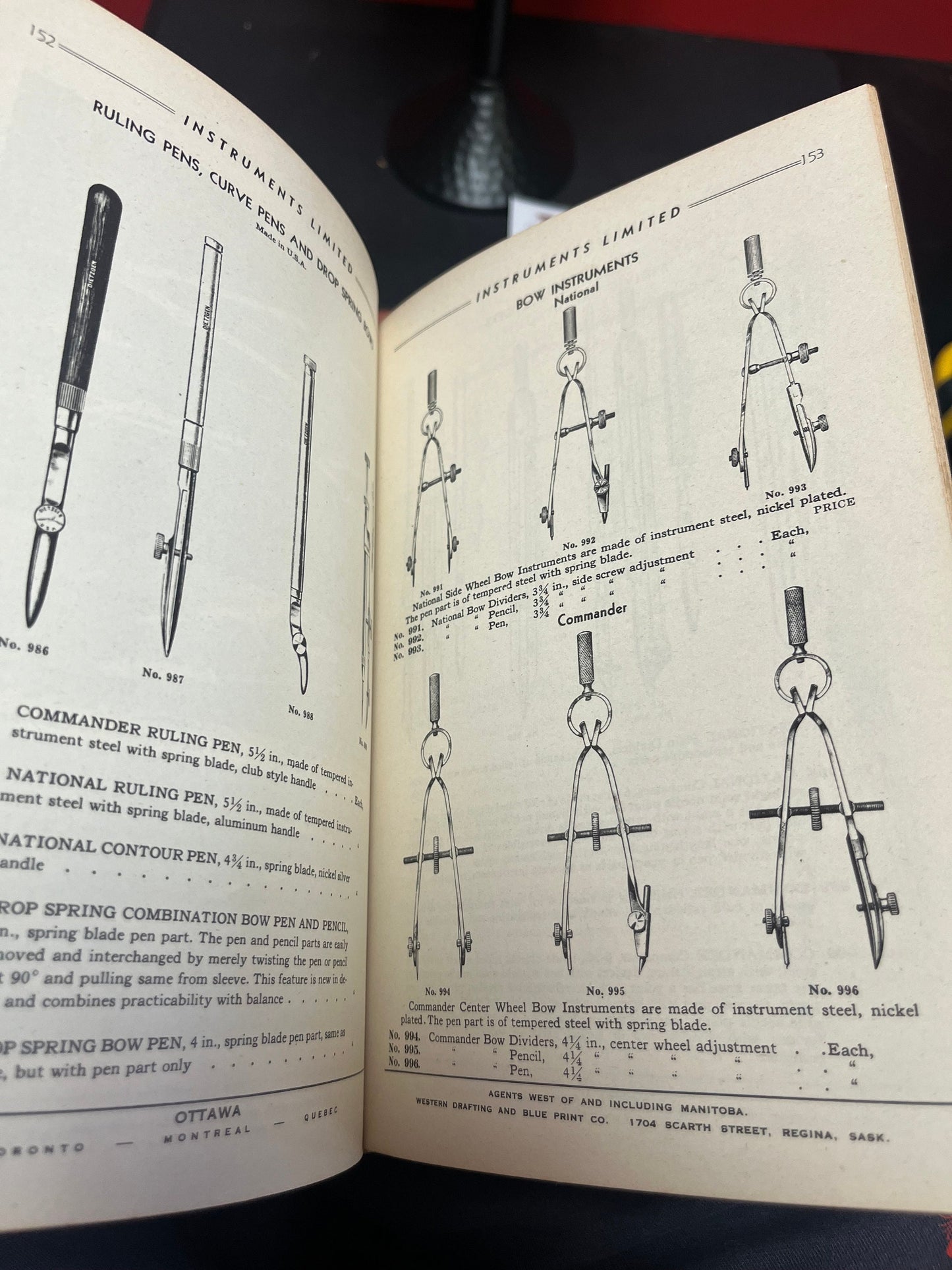 Very cool instruments limited catalogue number 47 surveyors engineers book  so 1940s in Ottawa Canada  324 pages pretty good condition