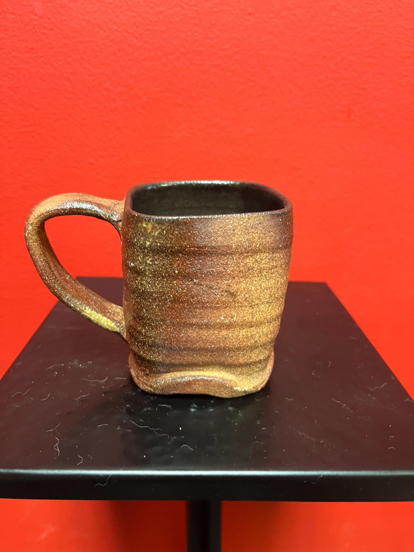 Lovely indigenous first nations Pacific Northwest coast  signed painted pottery mug  old  very cool  perfect condition  4 x 3 high