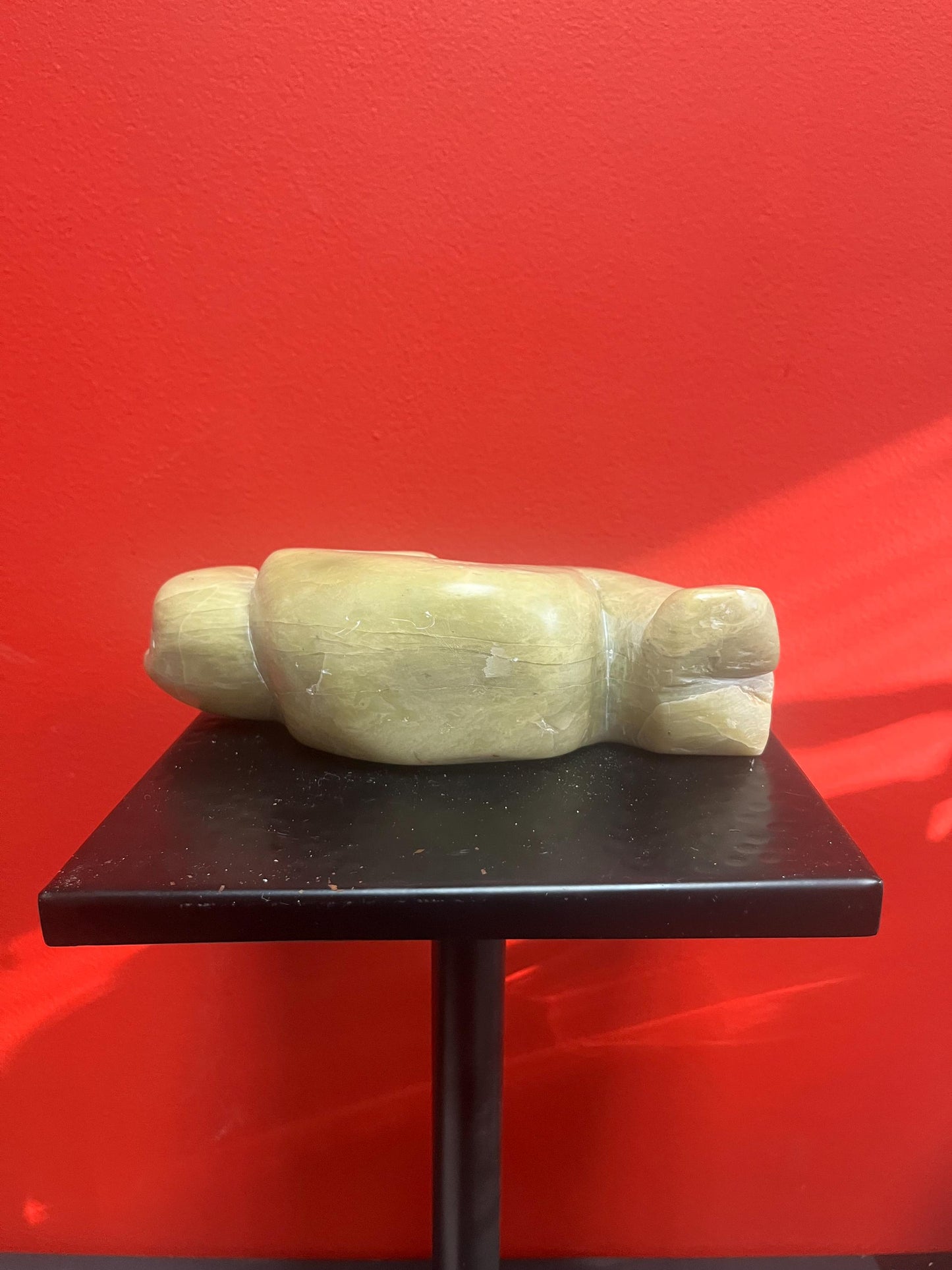 Lovely indigenous Inuit soapstone statue of an Eskimo sleeping   1970s signed  good condition - 9 x 2 high  super gift