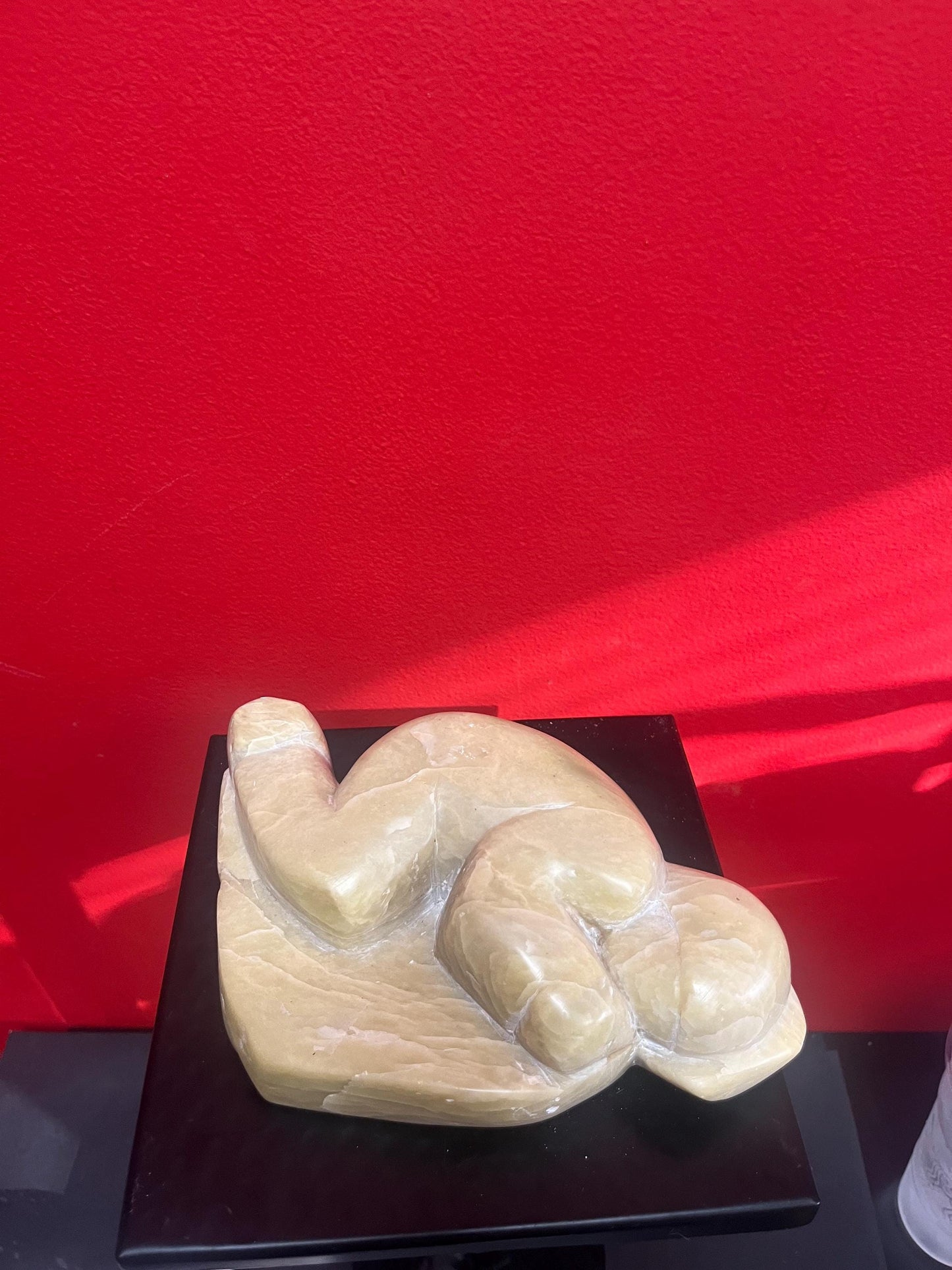 Lovely indigenous Inuit soapstone statue of an Eskimo sleeping   1970s signed  good condition - 9 x 2 high  super gift