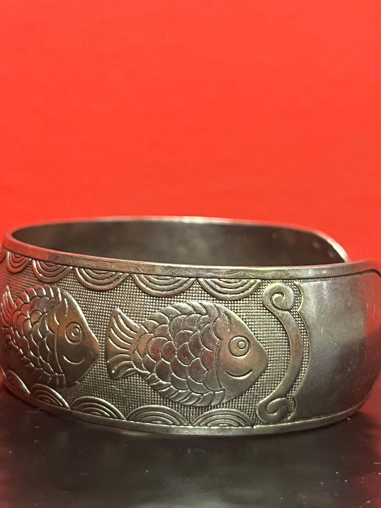 2 1/2 inch wide untested silver fish Cuff