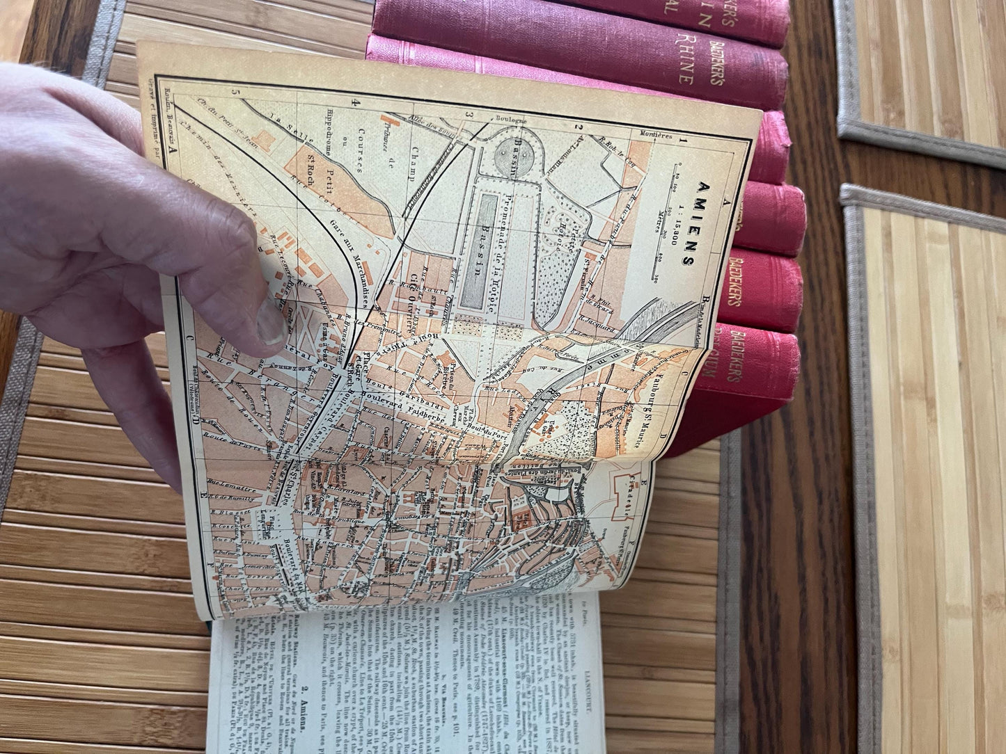 7 Amazing Baedekers Europe travel books with fold out maps  good condition - 1899 to 1910  wow