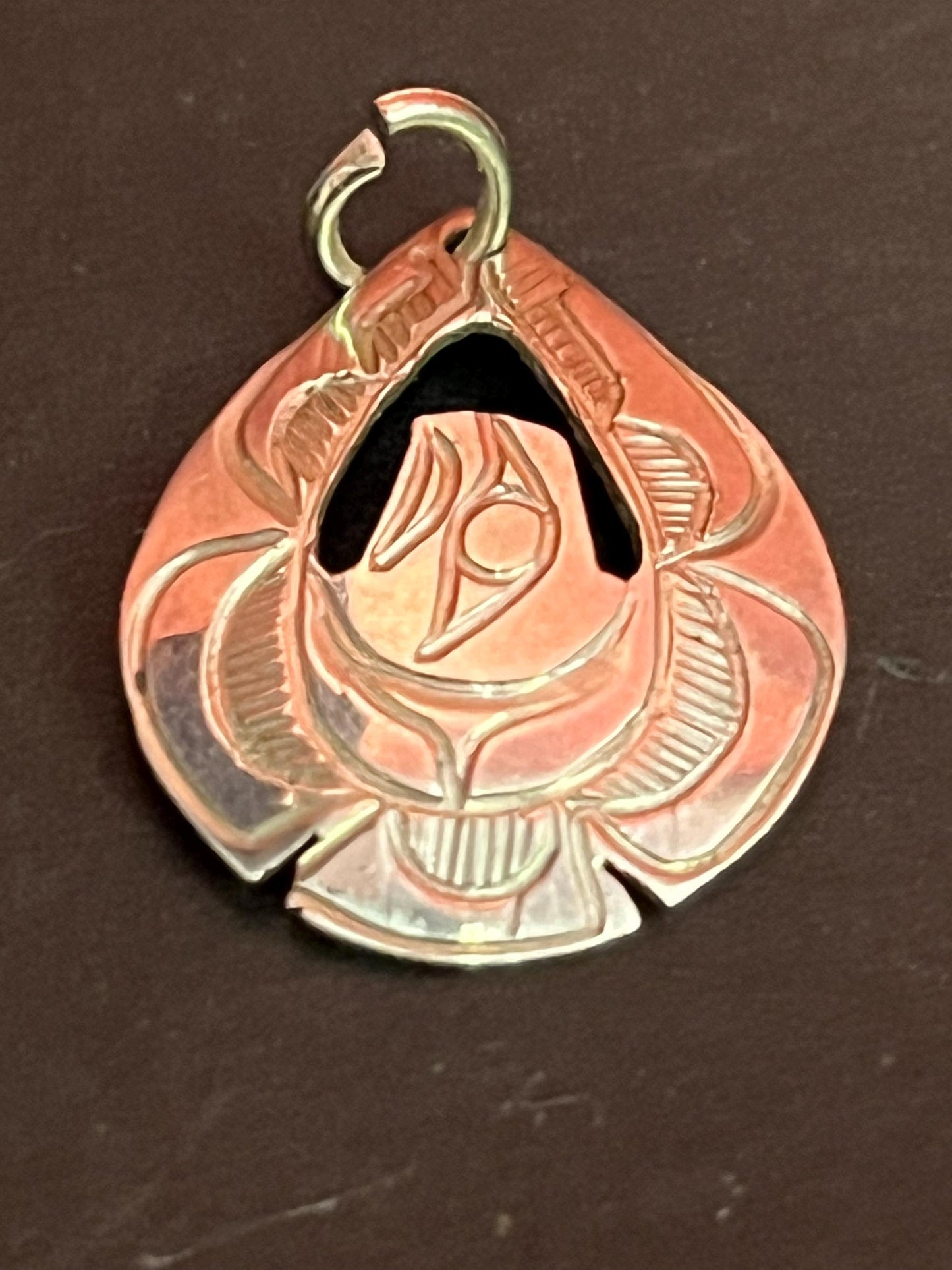 Beautiful indigenous first Nations Pacific Northwest Coast Sterling 1.5 inch pendant  - perfect gift