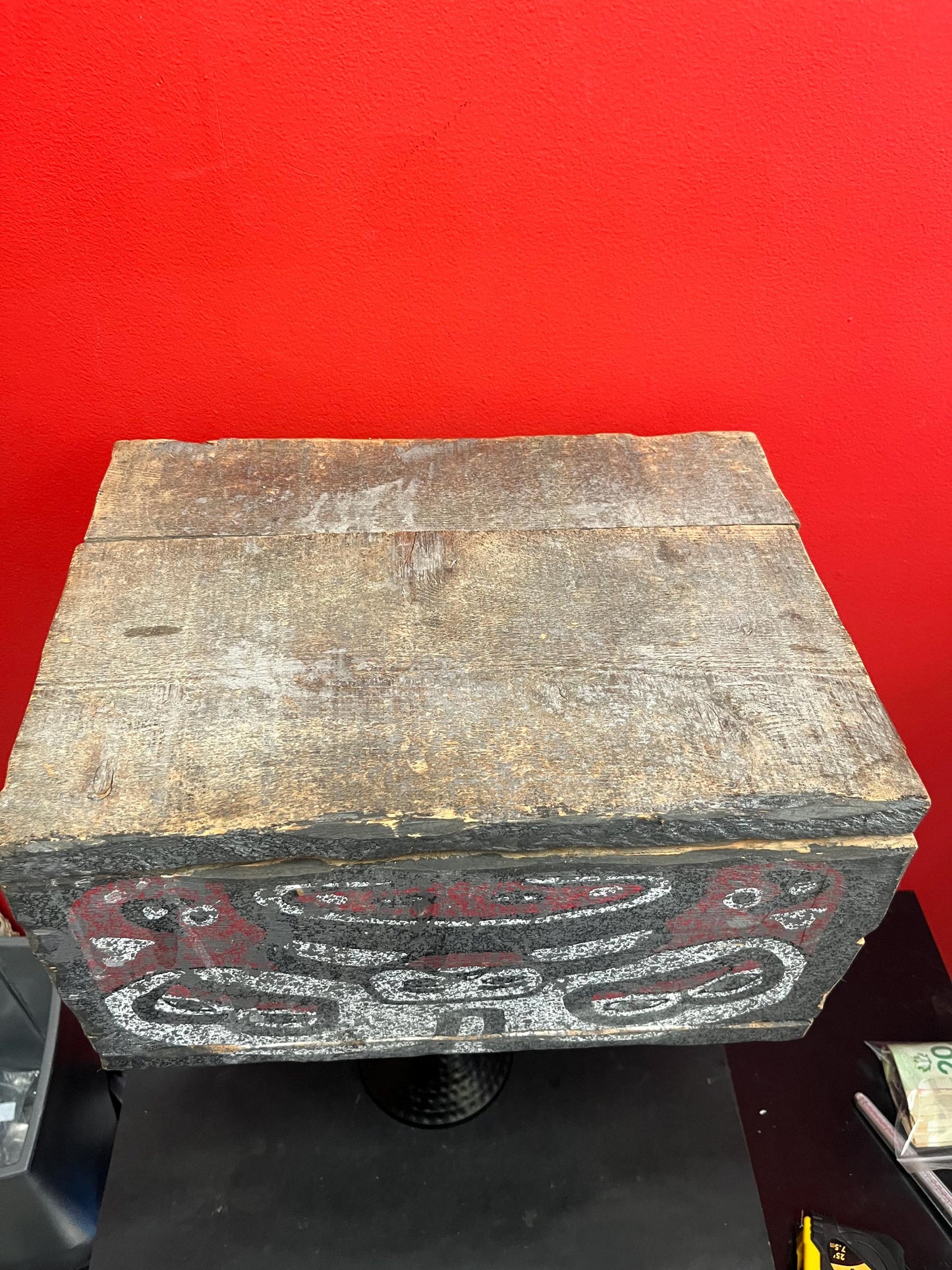 Museum quality stunning 16 x 11 x 9 high authentic indigenous first nations Haida ceremonial box  wonderful imagery and amazing value