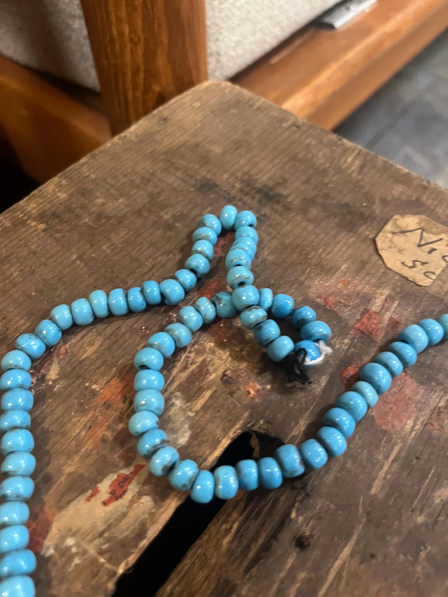 Approx 30 inch long antique Navajo turquoise bead necklace  wonderful quality and great look  value priced and perfect gift