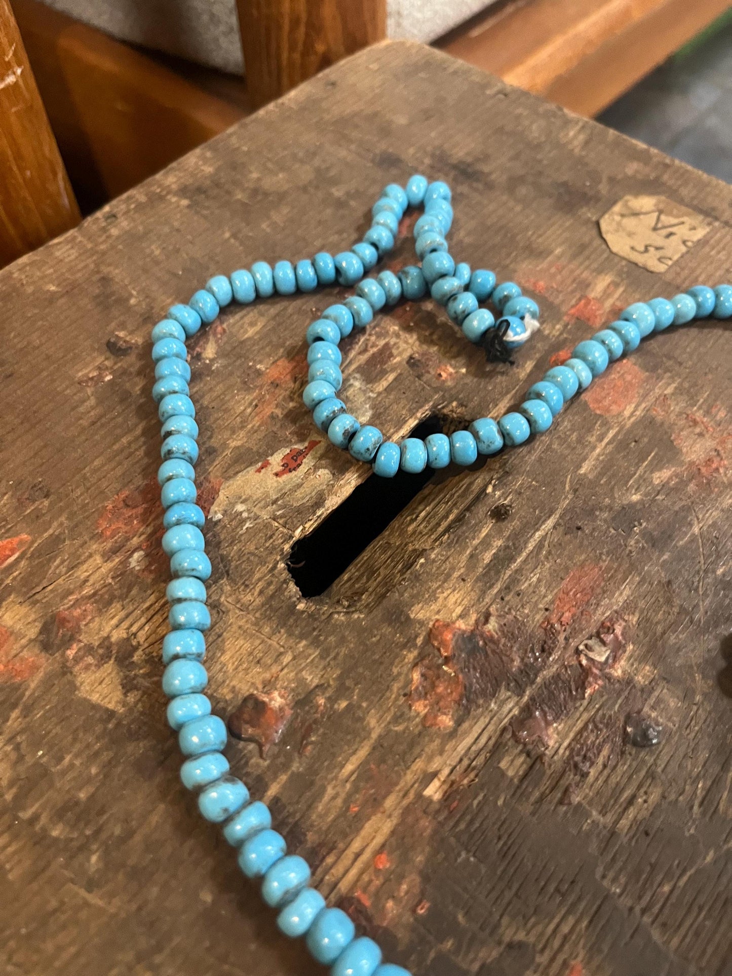 Approx 30 inch long antique Navajo turquoise bead necklace  wonderful quality and great look  value priced and perfect gift