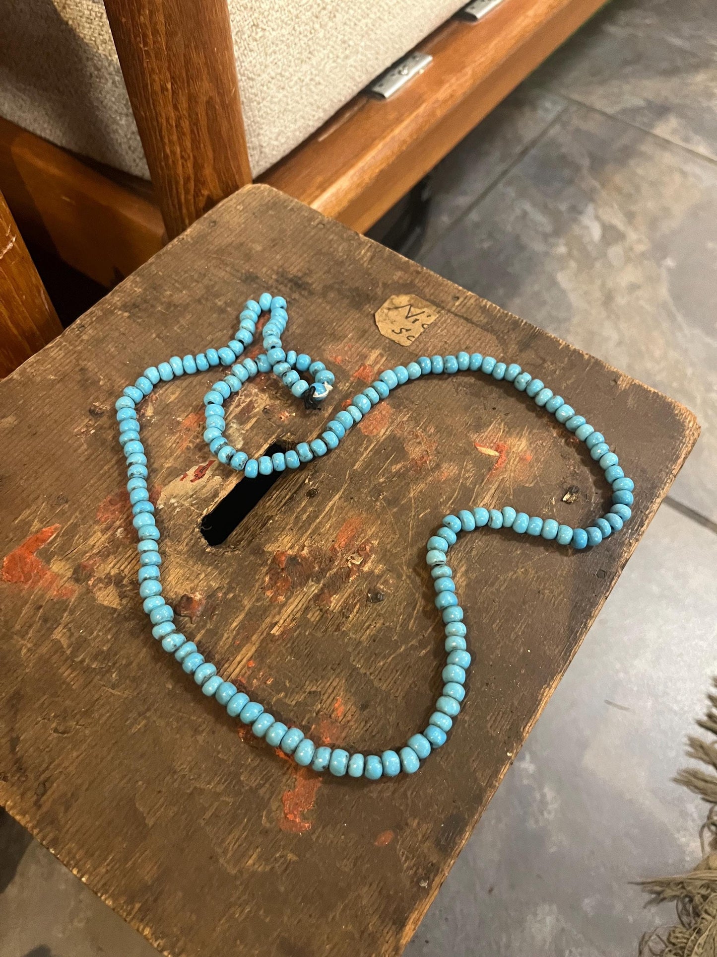 Approx 30 inch long antique Navajo turquoise bead necklace  wonderful quality and great look  value priced and perfect gift