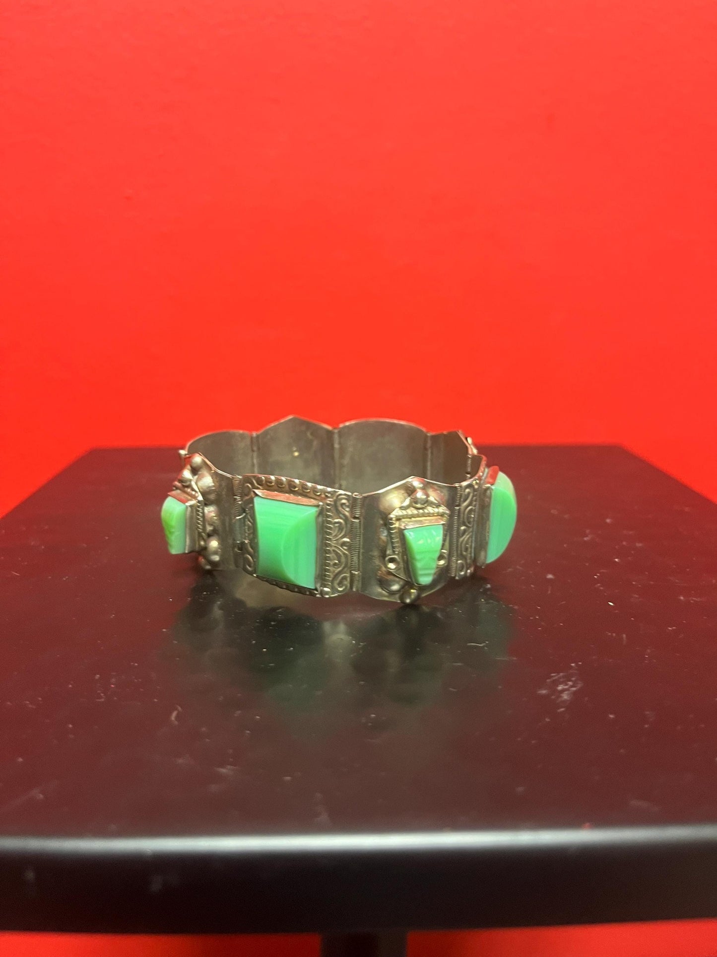 Beautiful signed sterling bracelet with stones   very pretty and nice quality and great value